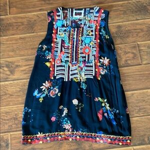Johnny Was Multicolor Embroidered sleeveless dress